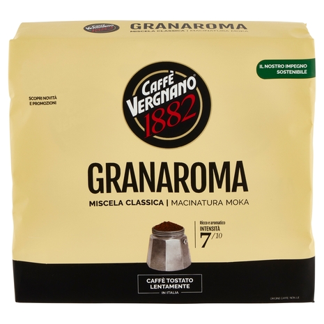 Caffè Vergnano 1882 Granaroma Miscela Classica Macinatura Moka 2 x 250 g