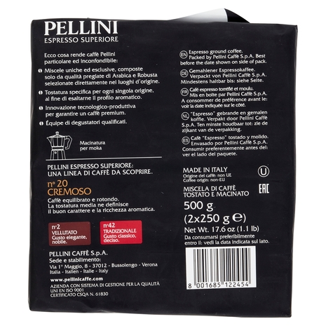 Pellini Espresso Superiore n°20 Cremoso 2 x 250 g