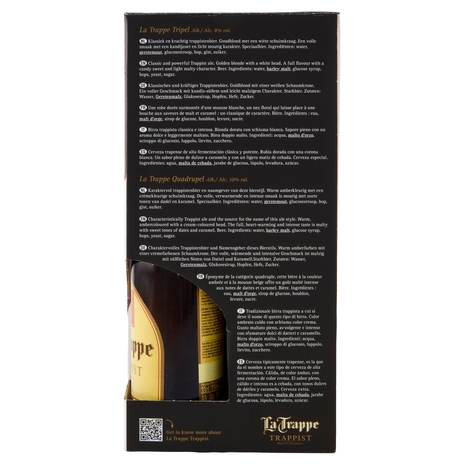 La Trappe Trappist Quadrupel 33 cL + Tripel 33 cL + Blond 33 cL + Isid'or 33 cL + 1 Bicchiere