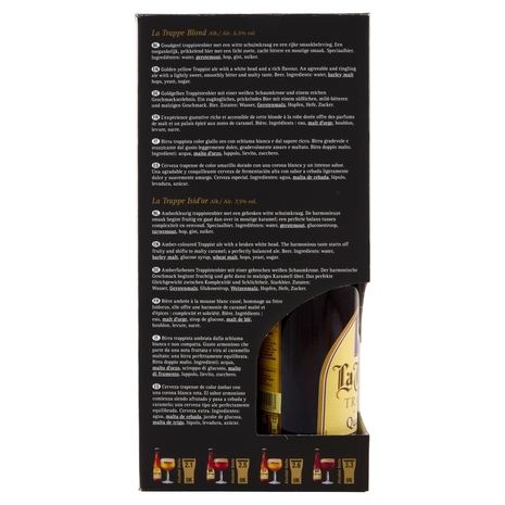 La Trappe Trappist Quadrupel 33 cL + Tripel 33 cL + Blond 33 cL + Isid'or 33 cL + 1 Bicchiere