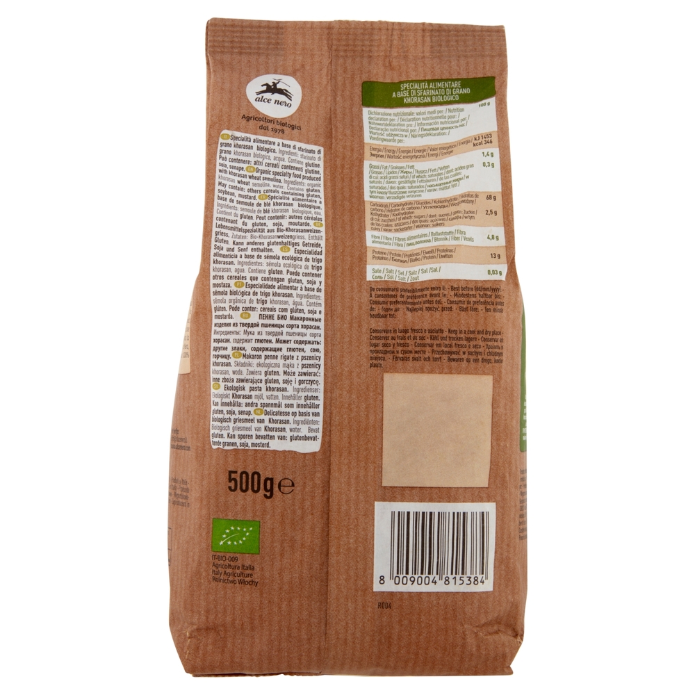 alce nero Penne rigate Khorasan 500 g