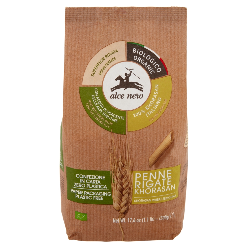 alce nero Penne rigate Khorasan 500 g