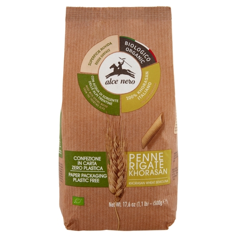 alce nero Penne rigate Khorasan 500 g