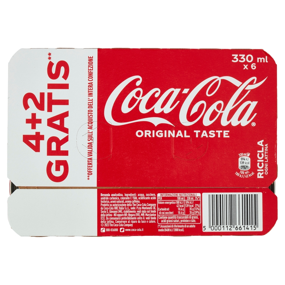 COCA-COLA Original Taste Can (4+2) x 330 ml