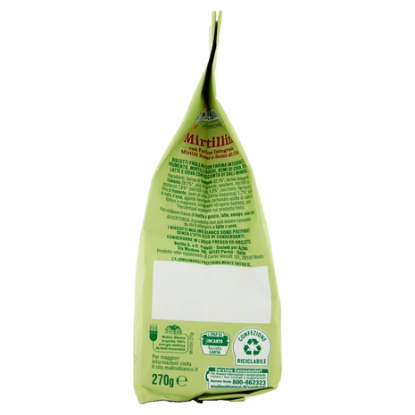 Mulino Bianco Armonia Mirtillini Biscotti Farina Integrale Mirtilli Rossi Senza Latte e Uova 270g