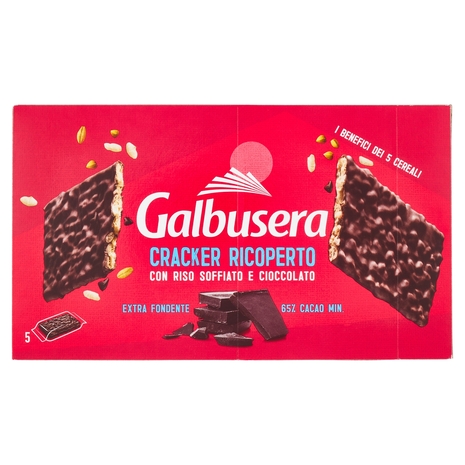 Galbusera Cereali G Cracker con Riso Soffiato Extra Fondente 5 x 30 g