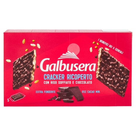 Galbusera Cereali G Cracker con Riso Soffiato Extra Fondente 5 x 30 g
