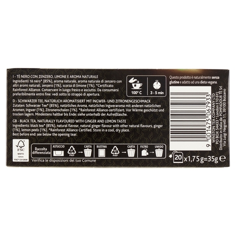 Sir Winston Tea Zenzero e limone tè nero 35 g