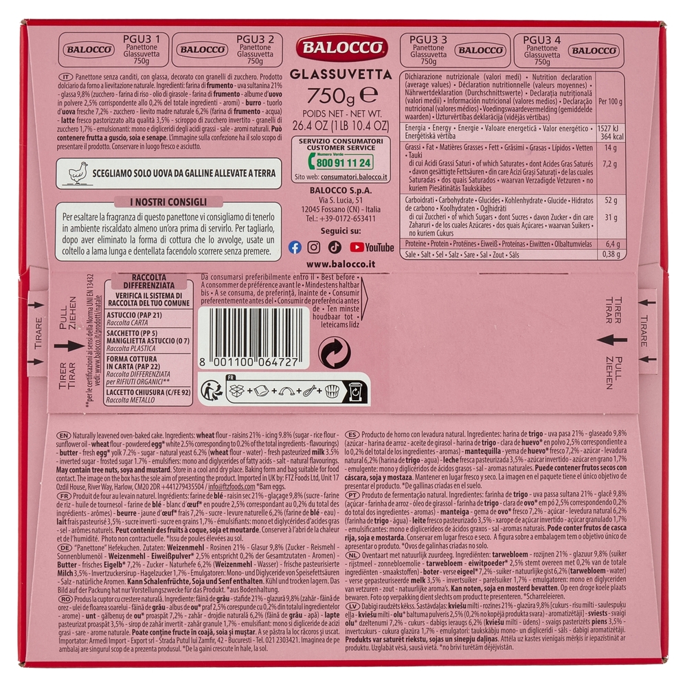 Balocco Glassuvetta Senza Canditi 750 g