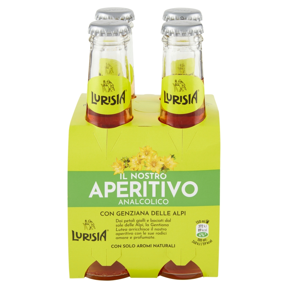 Lurisia il Nostro Aperitivo Analcolico con Genziana delle Alpi confezione 4 x 150 ml