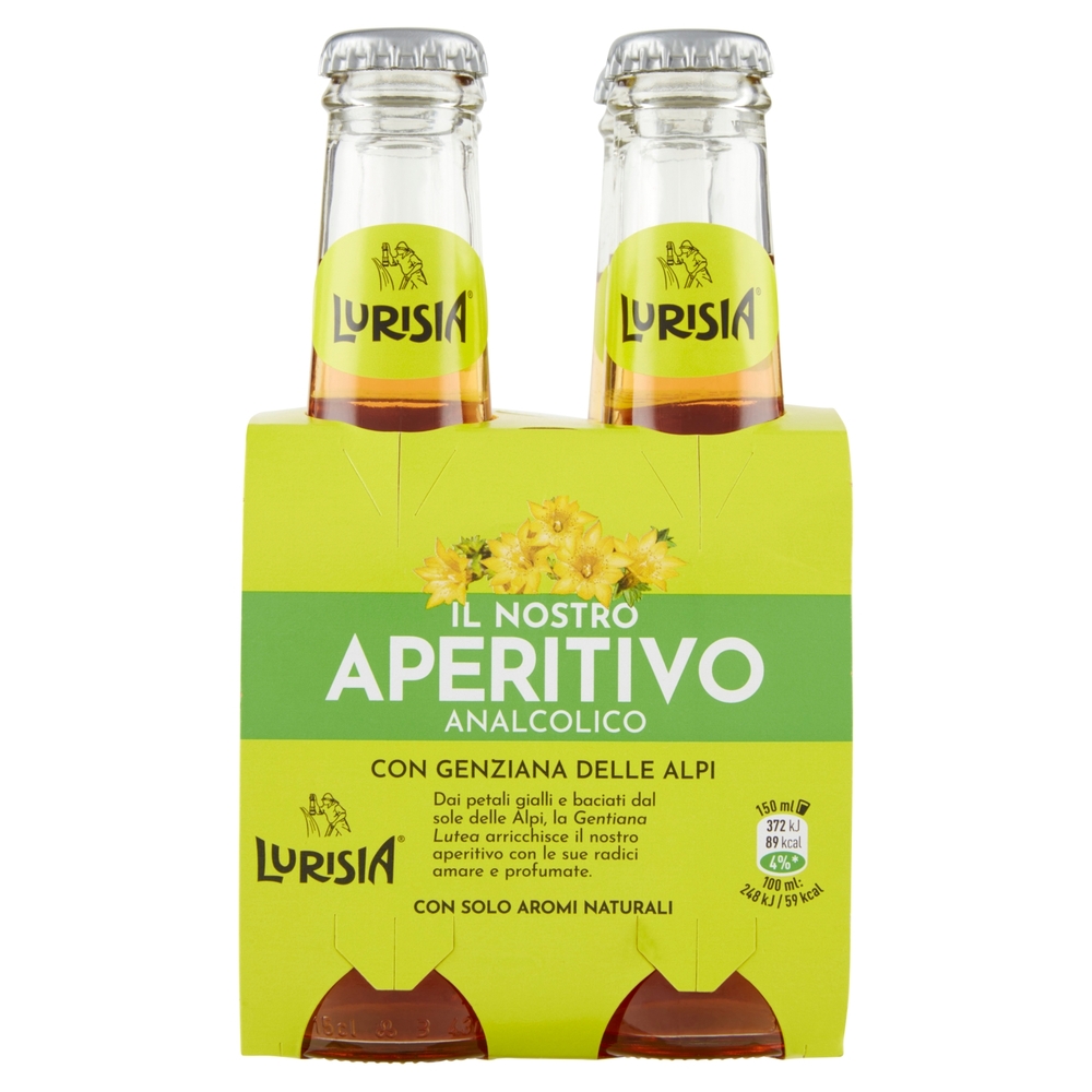 Lurisia il Nostro Aperitivo Analcolico con Genziana delle Alpi confezione 4 x 150 ml