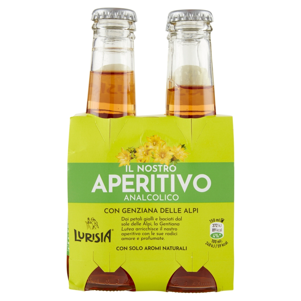 Lurisia il Nostro Aperitivo Analcolico con Genziana delle Alpi confezione 4 x 150 ml