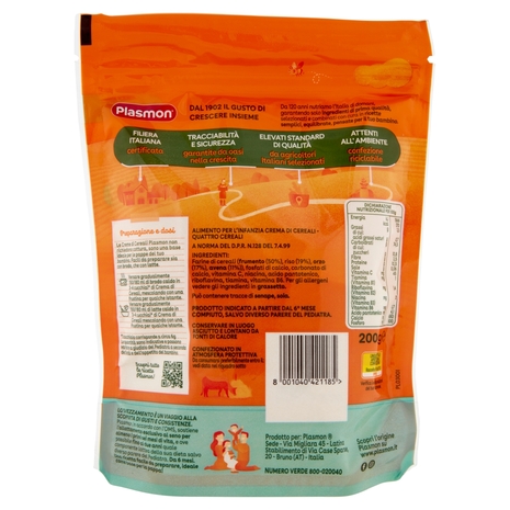 Plasmon la Crema di Cereali Quattro Cereali 200 g