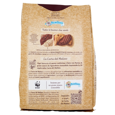 Mulino Bianco Intrecci Biscotti con Farina Integrale, Gocce di Cioccolato e Grano Saraceno 300g