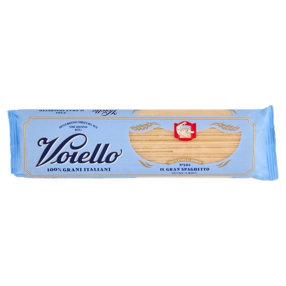 Voiello Pasta Il Gran Spaghetto N°105 grano Aureo 100% italiano Trafilata bronzo 500g
