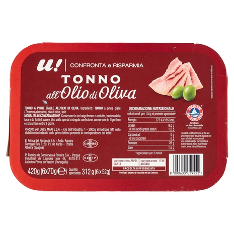 Tonno all' Olio di Oliva U! Confronta e Risparmia