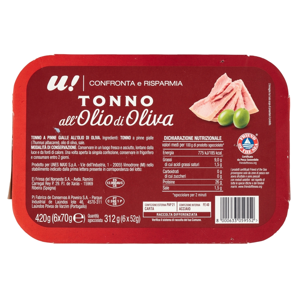 Tonno all' Olio di Oliva U! Confronta e Risparmia