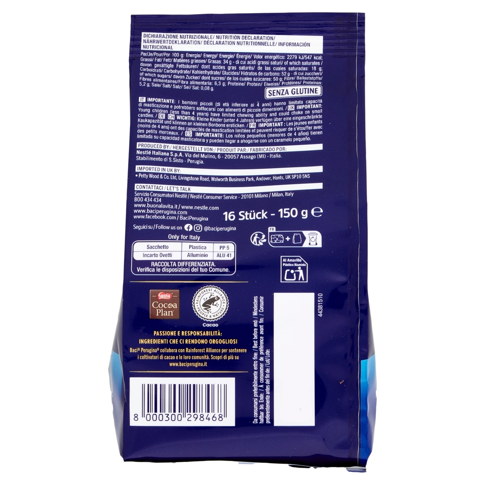 BACI PERUGINA Ovetti Cioccolato Fondente Extra Sacchetto 150 g