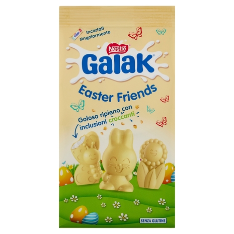 GALAK Easter Friends Personaggi Pasquali di Cioccolato Bianco e Cereali Sacchetto 147 g