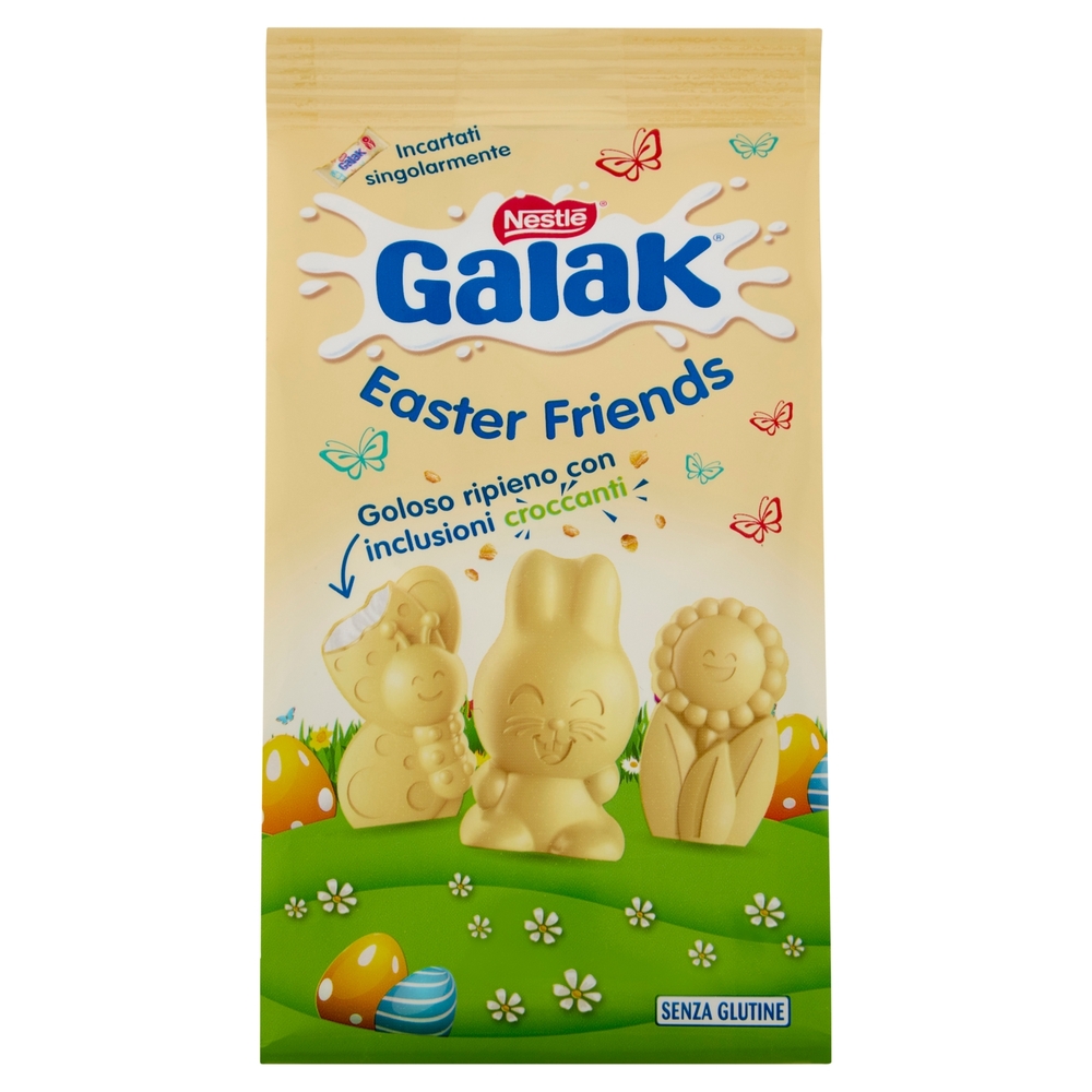 GALAK Easter Friends Personaggi Pasquali di Cioccolato Bianco e Cereali Sacchetto 147 g