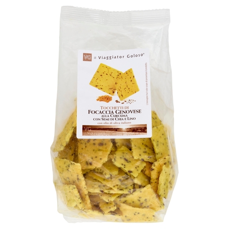 Tocchetti di Focaccia Genevose alla Curcuma Il Viaggiator Goloso