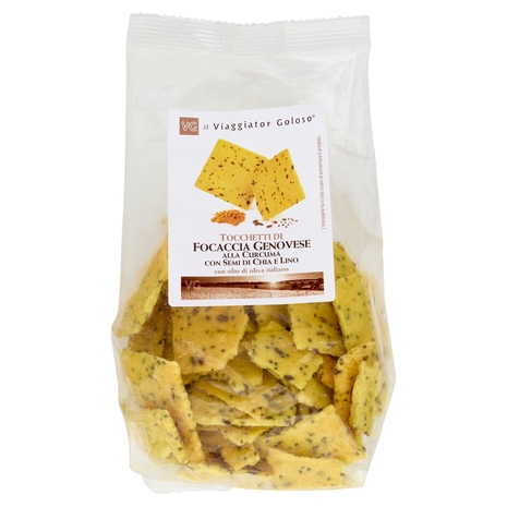 Tocchetti di Focaccia Genevose alla Curcuma Il Viaggiator Goloso