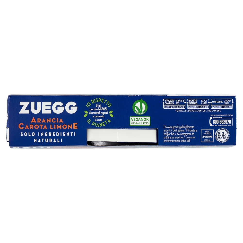Zuegg Solo Ingredienti naturali* Arancia Carota Limone 3 x 200 ml