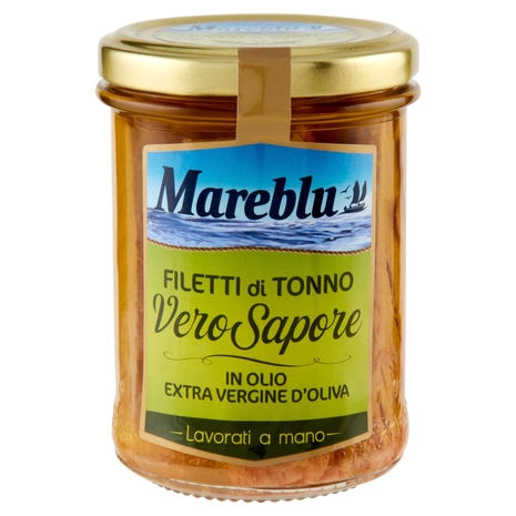 Mareblu VeroSapore Filetti di Tonno in Olio Extra Vergine d'Oliva 180 g