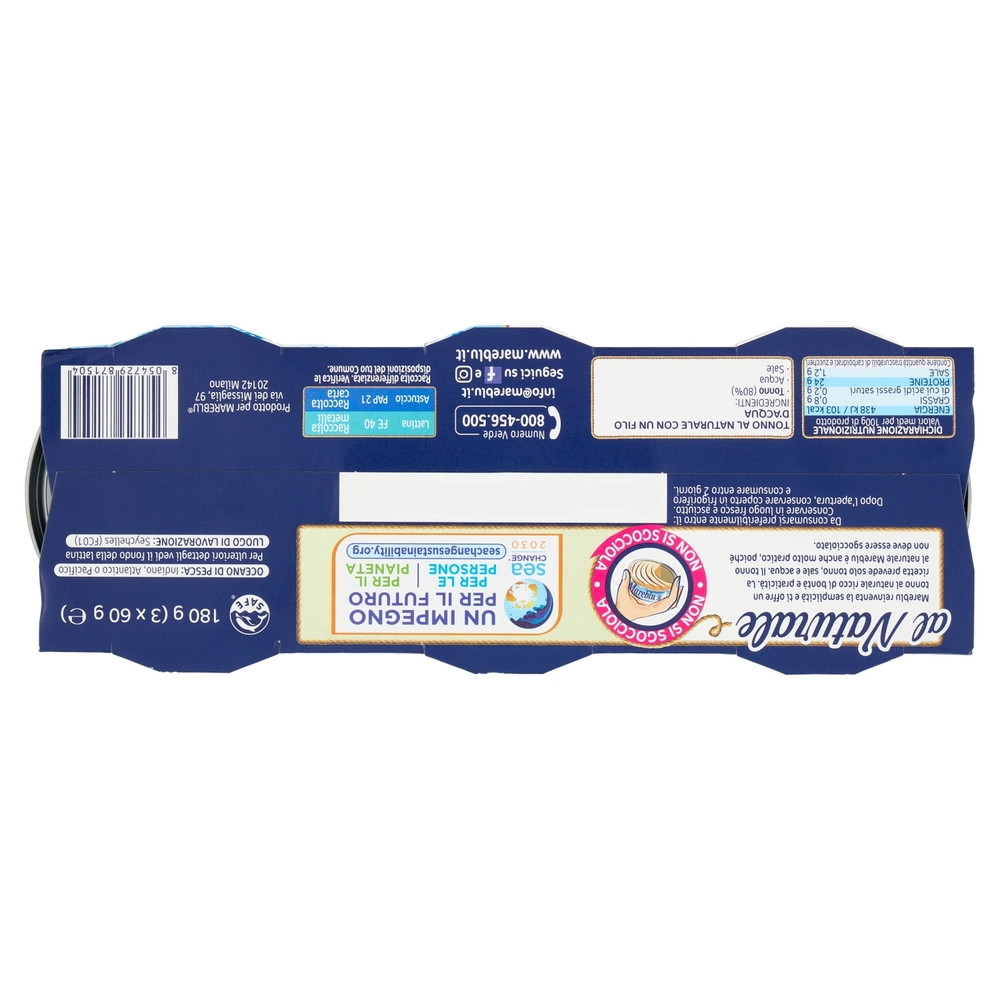 Mareblu VeroNaturale Tonno al Naturale 3 x 60 g