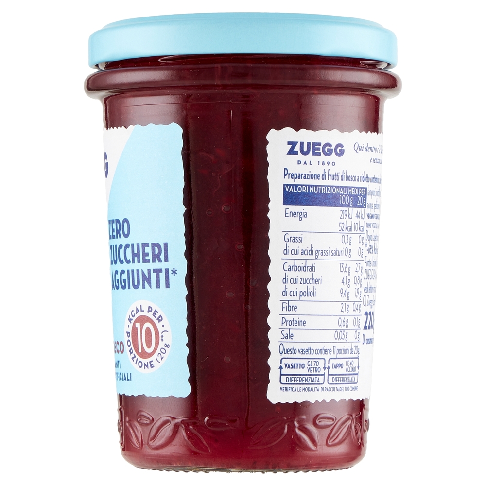 Zuegg Zero Zuccheri Aggiunti* Frutti di Bosco 220 g
