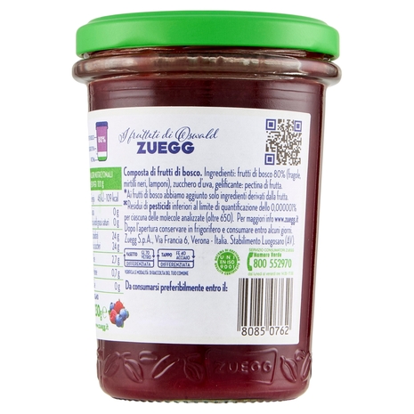Zuegg I frutteti di Oswald Zuegg Zero Residui 100% da Frutta* Frutti di Bosco Italiani 230 g
