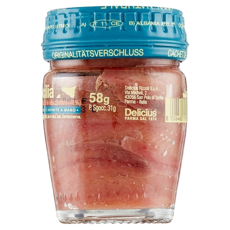 Delicius Canale di Sicilia Filetti di Alici in olio di oliva (46%) 58 g