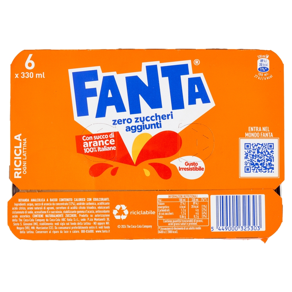 Fanta Zero Orange 6 x 33 cl