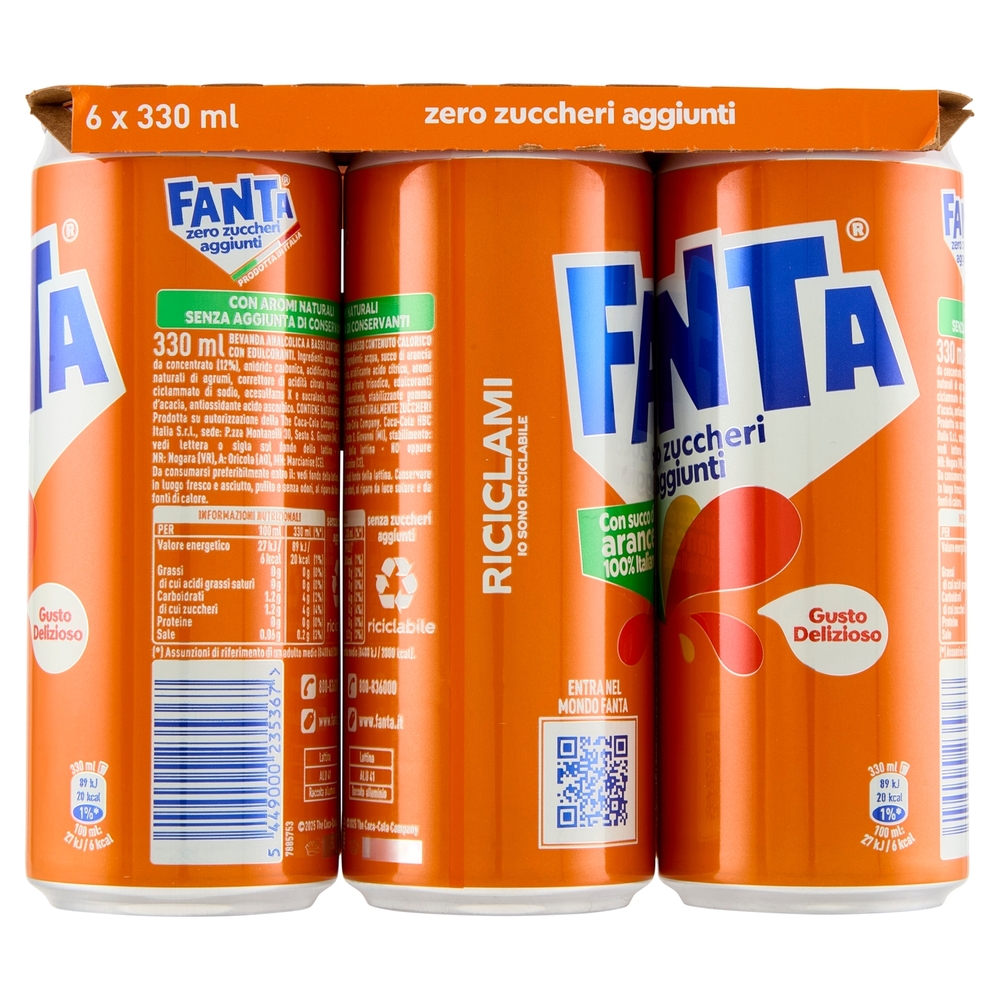 Fanta Zero Orange 6 x 33 cl