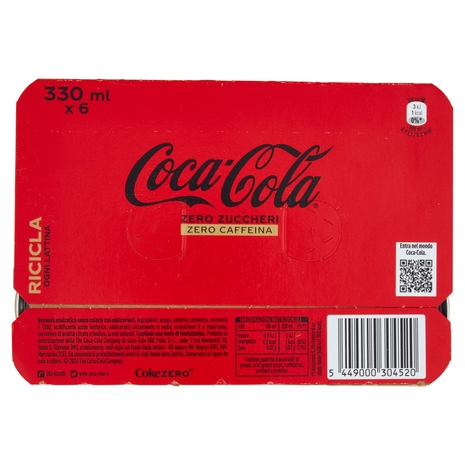 Coca-Cola Zero Senza Caffeina 6 x 33 cl