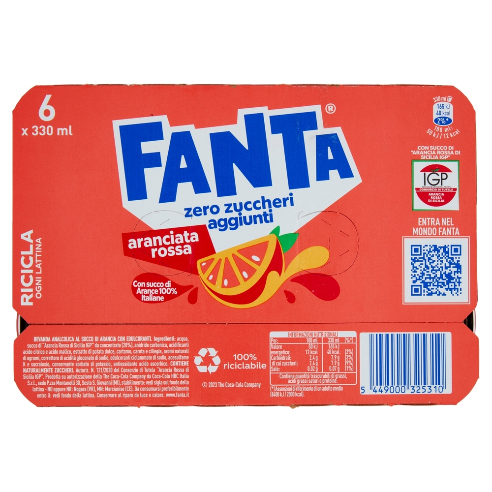 Fanta Zero Blood Orange 6 x 33 cl