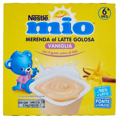 NESTLÉ MIO MERENDA AL LATTE VANIGLIA da 6 mesi, 4 vasetti da 100g
