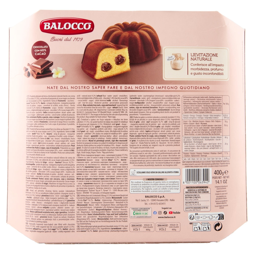 Balocco Torte in Festa Voglia di Cioccolato 400 g