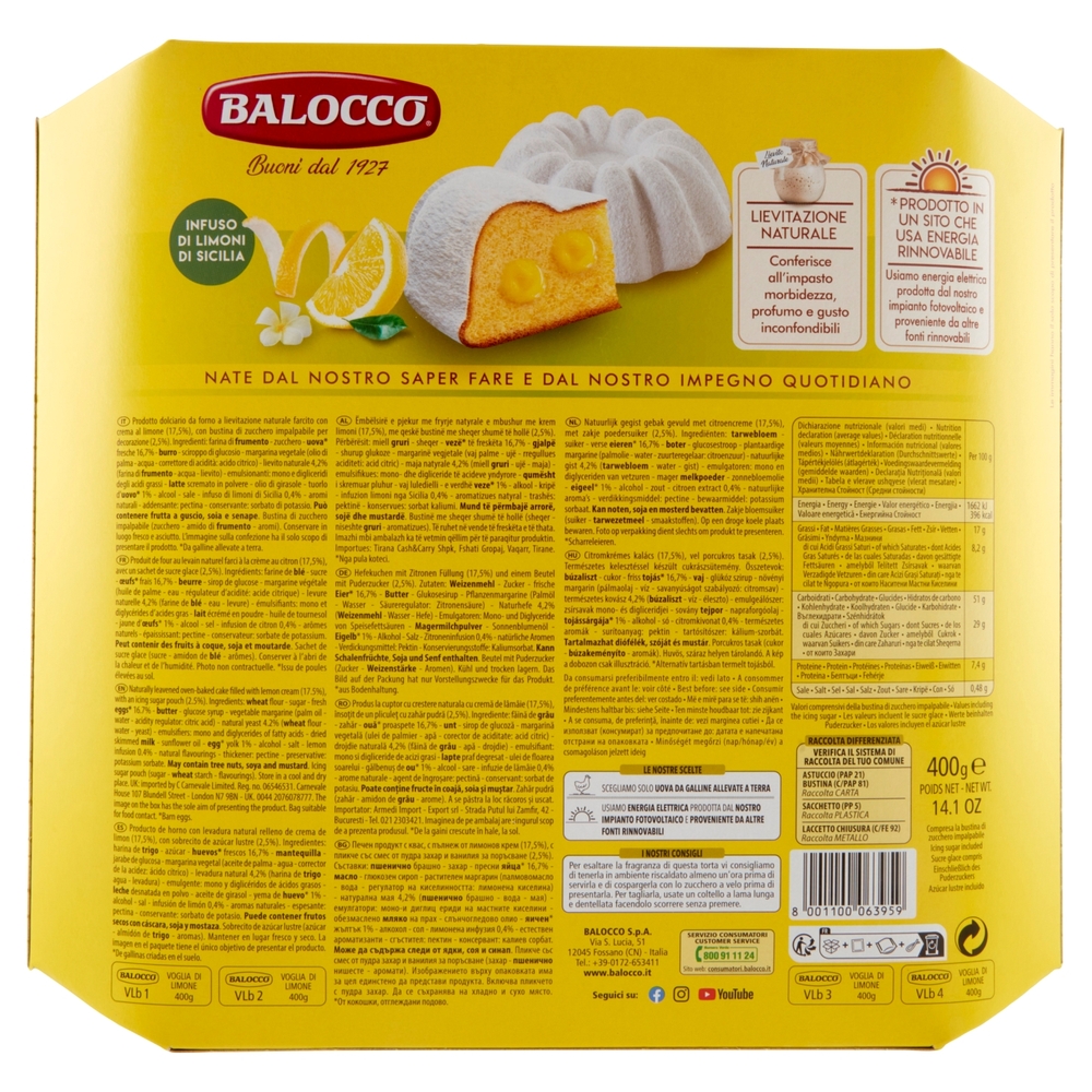 Balocco Torte in Festa Voglia di Limone 400 g