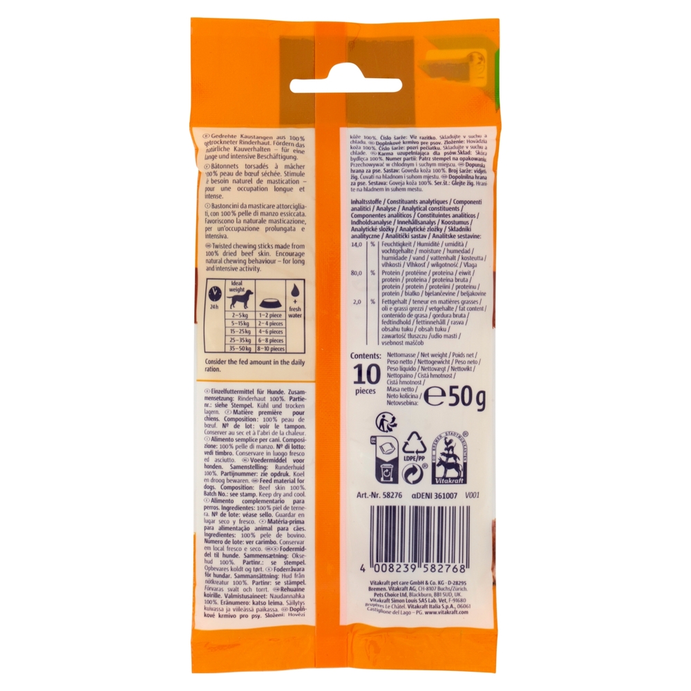 Vitakraft Long Lasting Chews Bastoncini da Masticare Come Passatempo 10 pezzi 50 g