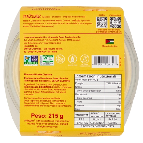 mézete hummus classic 215 g