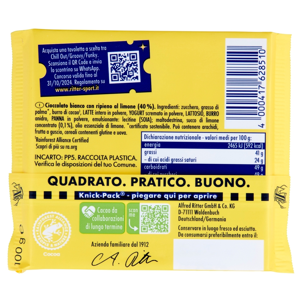 Ritter Sport Funky White Lemon 100 g