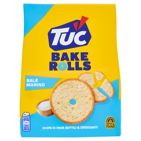 Tuc Bake Rolls, Chips di Pane Sottile e Croccante gusto sale 150 g