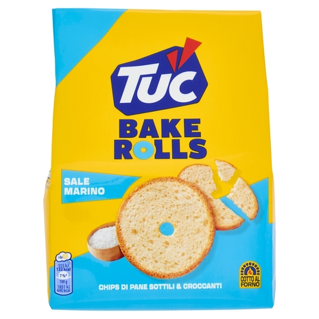 Tuc Bake Rolls, Chips di Pane Sottile e Croccante gusto sale 150 g
