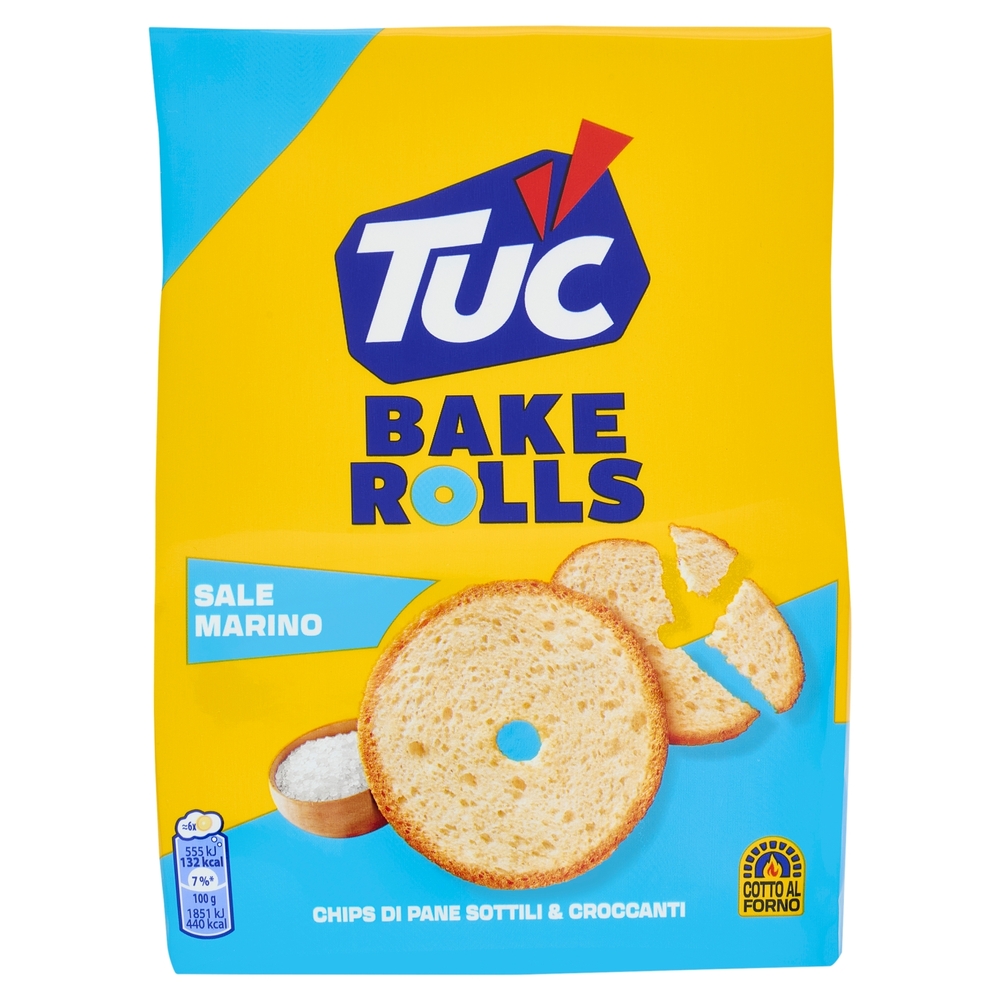 Tuc Bake Rolls, Chips di Pane Sottile e Croccante gusto sale 150 g