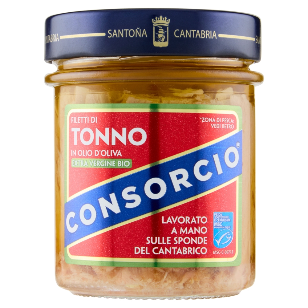 Consorcio Filetti di Tonno in olio di oliva extra vergine biologico 180 g