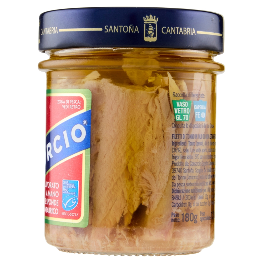 Consorcio Filetti di Tonno in olio di oliva extra vergine biologico 180 g