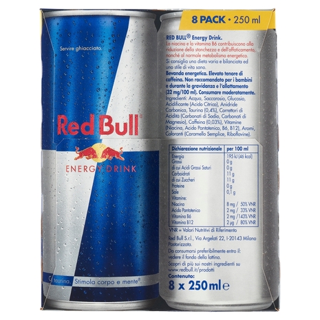 Red Bull Energy Drink, 250 ml (8 Lattine)