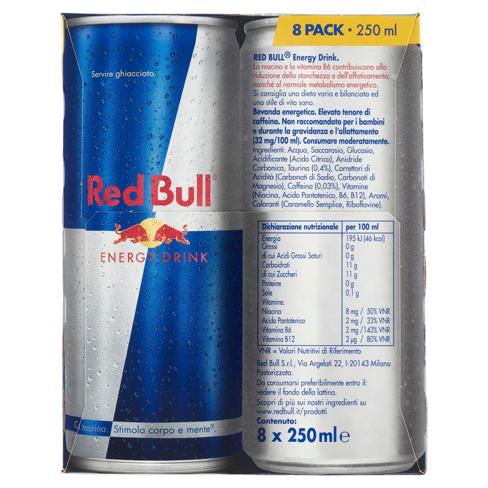 Red Bull Energy Drink, 250 ml (8 Lattine)