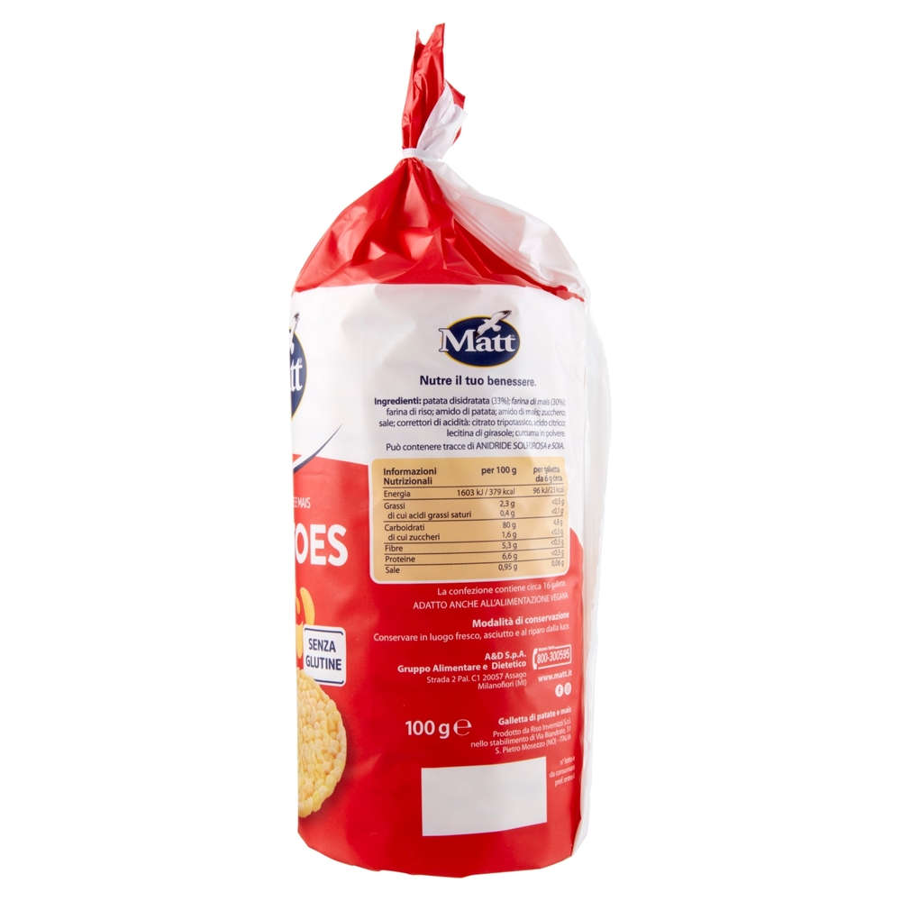 Matt le Potatoes Gallette di Patate e Mais 100 g